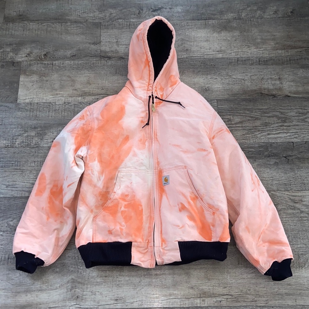 Bleached carhartt zip up jacket